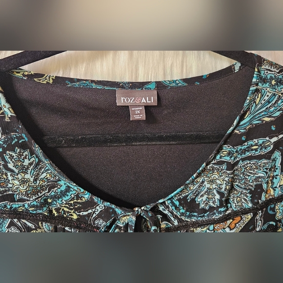 Roz & Ali Dark Skies Paisley Long Sleeve Tunic - Picture 3 of 6